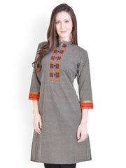 Libas Women Black &amp; White Kurta