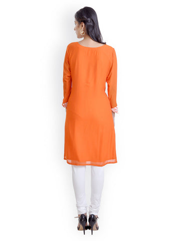Libas Women Orange Georgette Kurta