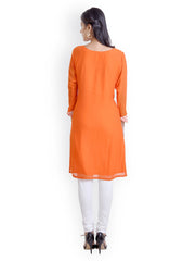 Libas Women Orange Georgette Kurta