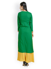 Libas Women Green &amp; Yellow Salwar Kurta