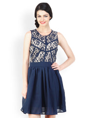 Liebemode Blue Fit &amp; Flare Dress