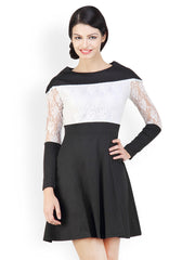 Liebemode Black &amp; White Fit &amp; Flare Dress