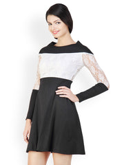 Liebemode Black &amp; White Fit &amp; Flare Dress