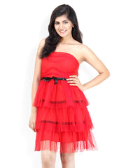 Liebemode Red Fit &amp; Flare Dress