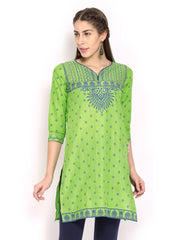 Lovely Lady Women Green &amp; Blue Printed Kurta