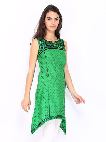 Lovely Lady Green Printed Kurta