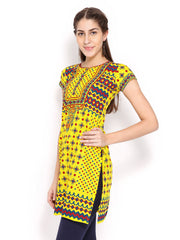 Lovely Lady Yellow &amp; Red Printed Kurta
