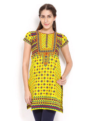 Lovely Lady Yellow &amp; Red Printed Kurta