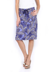 Maine by Debenhams Purple Printed Linen Blend Pencil Skirt