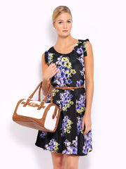 Mast &amp; Harbour Black &amp; Purple Printed Tailored Dress