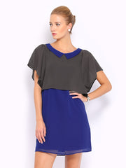 Mast &amp; Harbour Blue &amp; Grey Tailored Dress