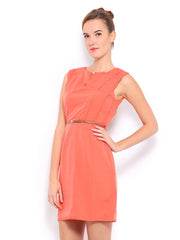 Mast &amp; Harbour Coral Orange Tailored Dress