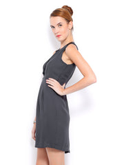 Mast &amp; Harbour Dark Grey Isabel Tailored Dress