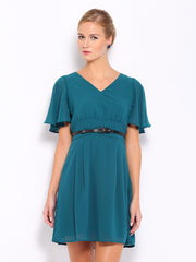 Mast &amp; Harbour Teal Blue Fit &amp; Flare Dress