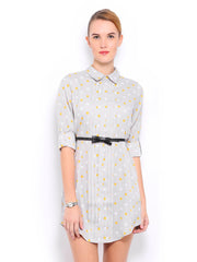 Mast &amp; Harbour Grey Printed Betty Shirt Dress