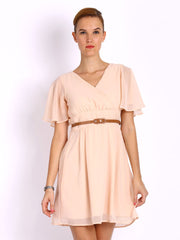 Mast &amp; Harbour Peach Coloured Serena Tailored Dress