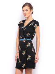 Mast &amp; Harbour Black Printed Tailored Dress