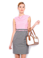 Mast &amp; Harbour Pink &amp; Grey Penelope Tailored Dress
