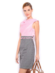 Mast &amp; Harbour Pink &amp; Grey Penelope Tailored Dress
