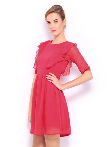 Mast &amp; Harbour Fuchsia Pink Karina Tailored Dress