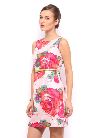 Mast &amp; Harbour Pink Printed Shift Dress