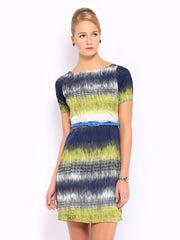 Mast &amp; Harbour Navy &amp; Green Tailored Dress