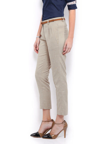 Mast &amp; Harbour Women Beige Sophie Trousers