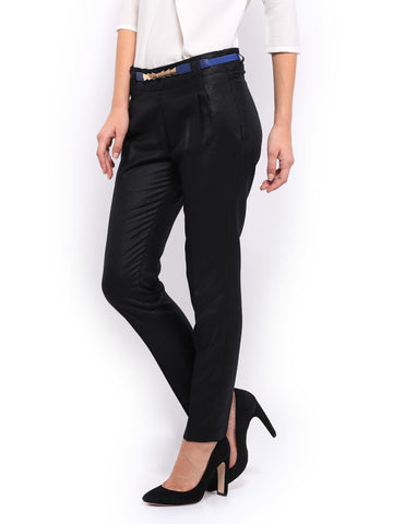 Mast &amp; Harbour Women Black Formal Trousers