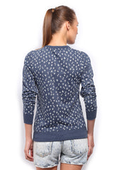 Mast &amp; Harbour Women Blue Printed Sweatshirt