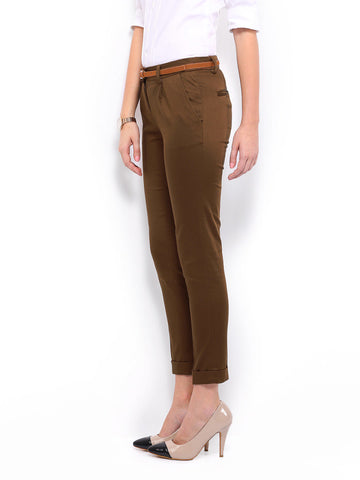 Mast &amp; Harbour Women Brown Sally Trousers