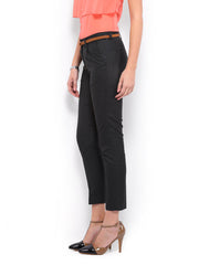 Mast &amp; Harbour Women Charcoal Grey Trousers