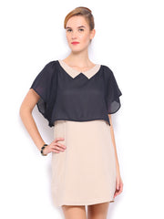 Mast &amp; Harbour Beige &amp; Navy Shift Dress