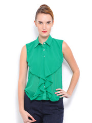 Mast &amp; Harbour Women Green Alex Top