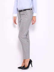 Mast &amp; Harbour Women Grey Striped Kristy Trousers