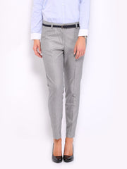 Mast &amp; Harbour Women Grey Striped Kristy Trousers