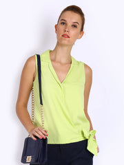 Mast &amp; Harbour Women Lime Green Amanda Top