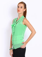 Mast &amp; Harbour Women Mint Green Amber Top