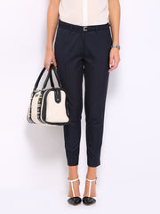 Mast &amp; Harbour Women Navy Striped Celeste Trousers