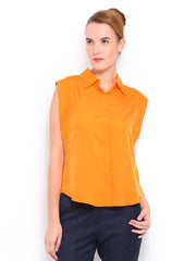 Mast &amp; Harbour Women Orange Alisa Top