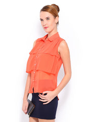 Mast &amp; Harbour Women Orange Top