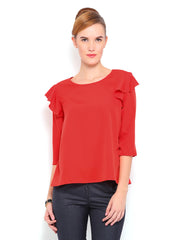Mast &amp; Harbour Women Red Amelie Top