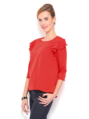 Mast &amp; Harbour Women Red Amelie Top