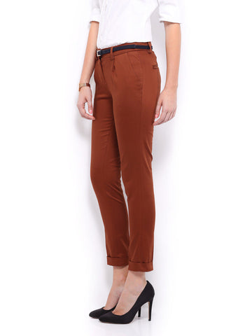 Mast &amp; Harbour Women Rust Brown Sally Trousers