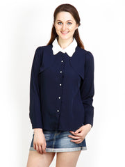 Maysa Women Navy Blue Shirt