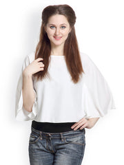 Maysa Women Off-White Crop Top
