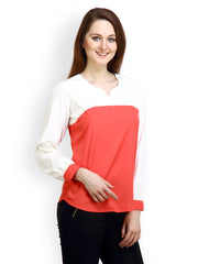 Maysa Women Peach &amp; White Top