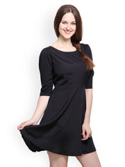 Maysa Black Fit &amp; Flare Dress