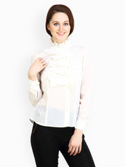 Maysa Women Cream Coloured Top