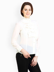 Maysa Women Cream Coloured Top