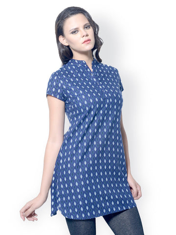 Meira Women Indigo Blue Printed Kurta